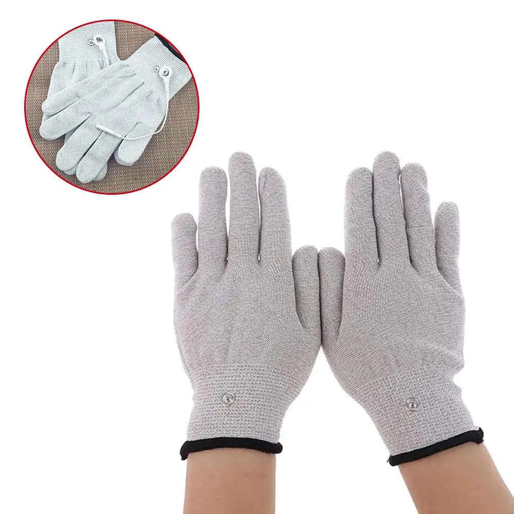 1Pair Conductive Silver Fiber Electrode Gloves Pads Electrotherapy Massage Tools 3sizes M L XL Wrist Massager Tool Accessories