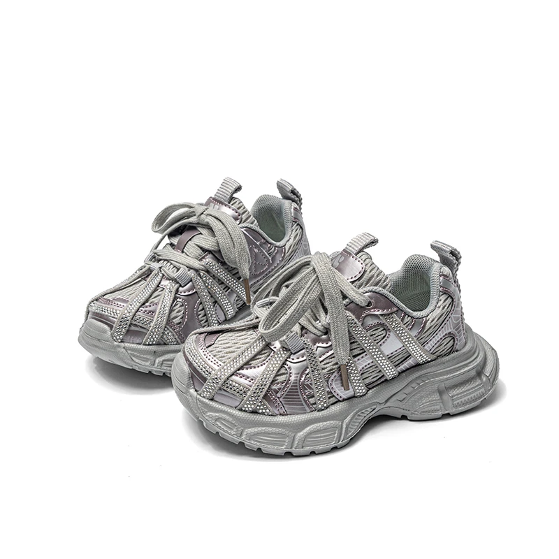 New Children Fashion Sneakers Mesh Breathable Causal Sports Shoes for Boys Girls School Non-slip Kids Chunky Running Sneakers