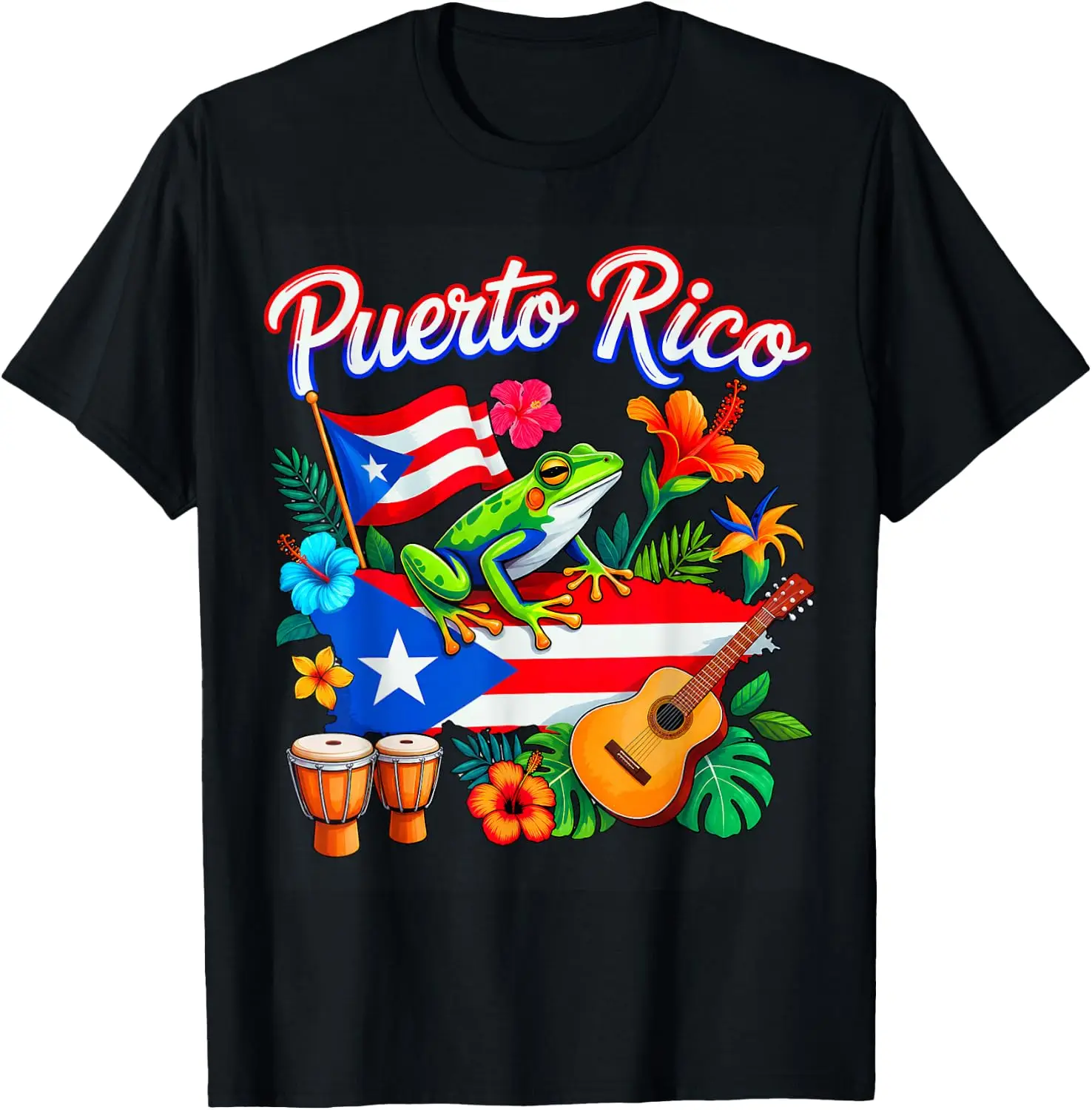 Rico Flag Boricua Proud Puerto Rican Heritage T-Shirt Halloween Loose-Fit Pure Cotton Short-Sleeve Top – Stylish, Breathable, Plus-Size – Christmas Gift