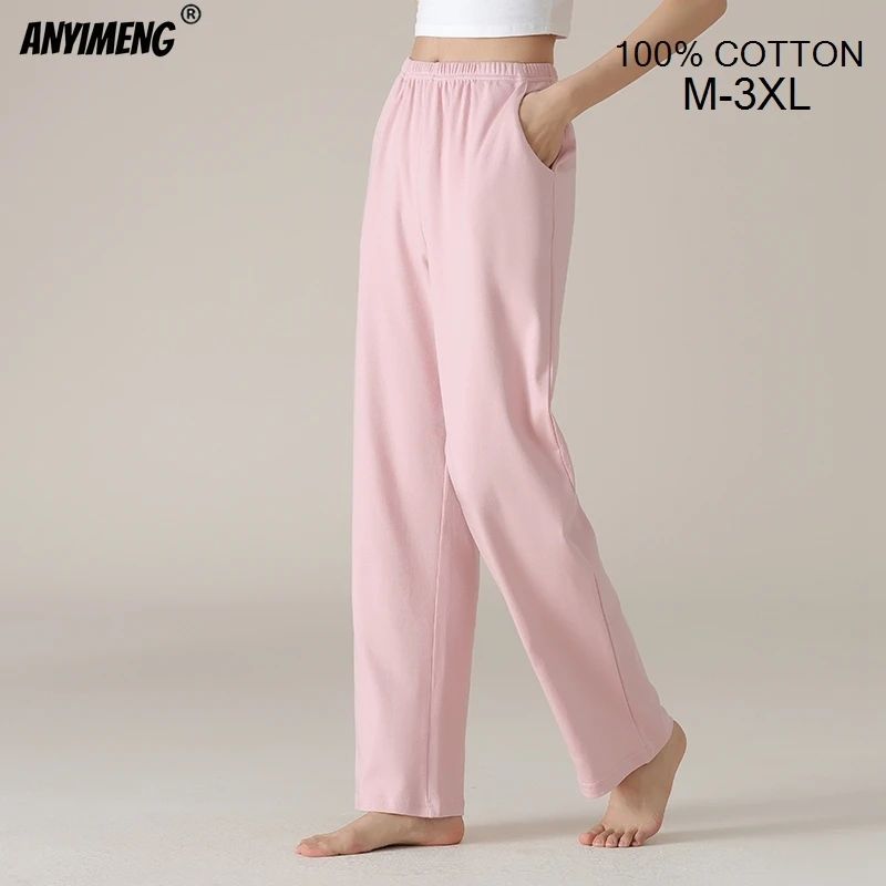 100% Cotton Women Bottoms Autumn Spring Full Pants Plaid Sleepwear Trousers Casual Chic Printing Nightwear M-3XL Woman Homewear