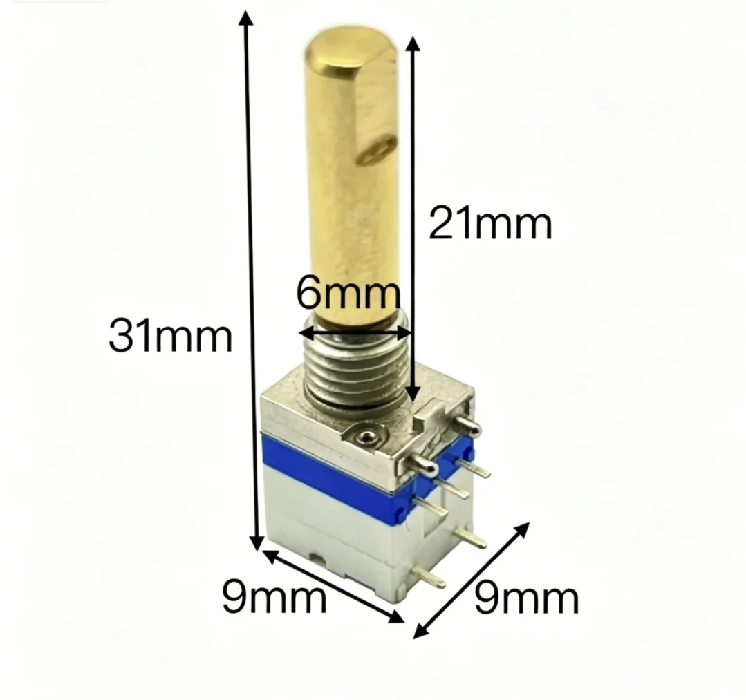 Lin Jiwei walkie-talkie dedicated encoder 360° rotation with push switch 20 position shaft length 21 1pcs
