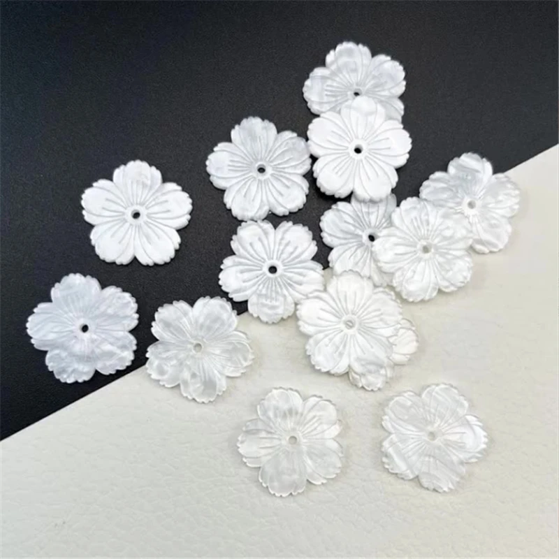 10Pcs Acetic Acid 25MM Torus Imitation Shell Resin Flower Beads Cap Sakura Charm Connectors Diy Hair Jewelry Making Accessories