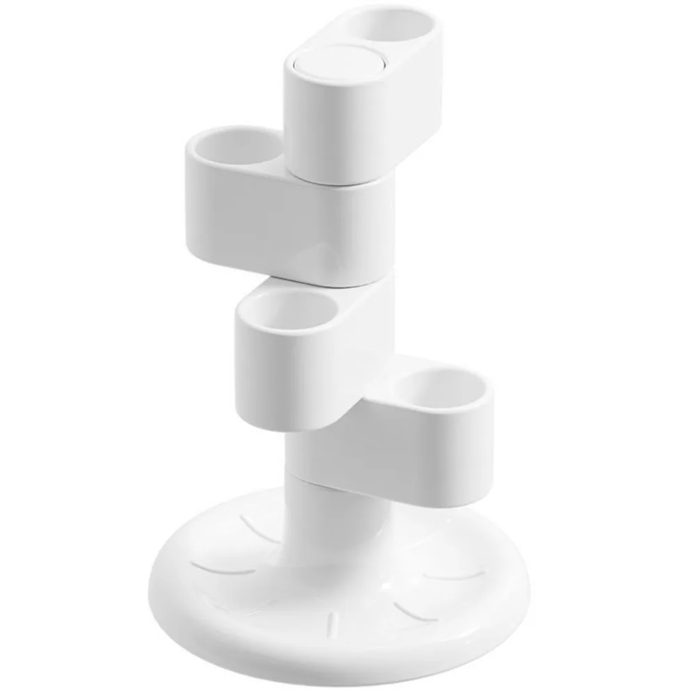 Multi‑Purpose Rotating Pen Rack 4 Holes 360 Degrees Rotating Toothbrush Holder Minimalist White Makeup Brush Storage Rack