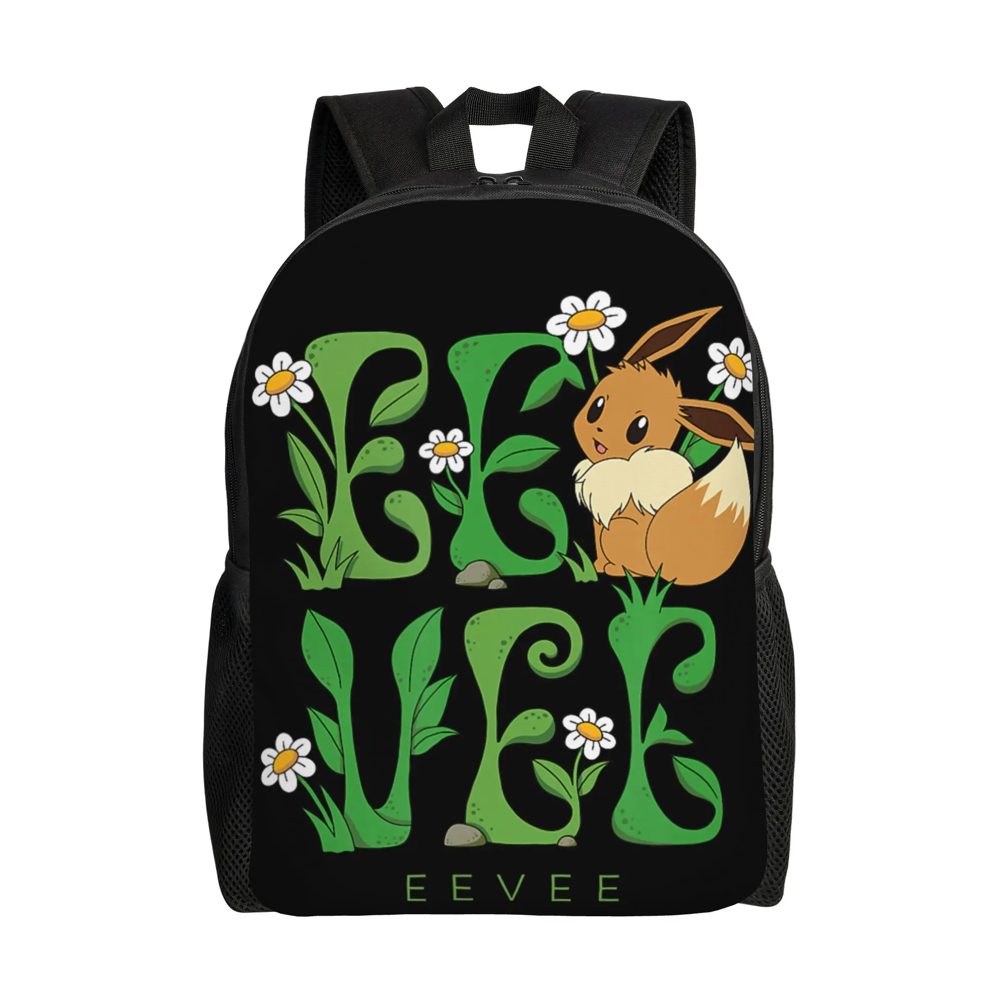 mochilas-bandai-pokemon-eevee-floral-primeira-geracao-tipo-normal-mochila-escolar-retro-lavavel