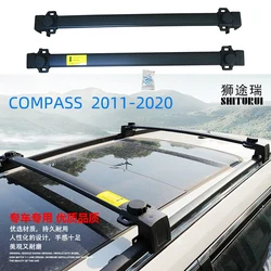 For JEEP COMPASS 2011-2023 roof bar car special aluminum alloy belt lock Led lamp Roof luggage WK2 SRT-8 STEEL RAILS