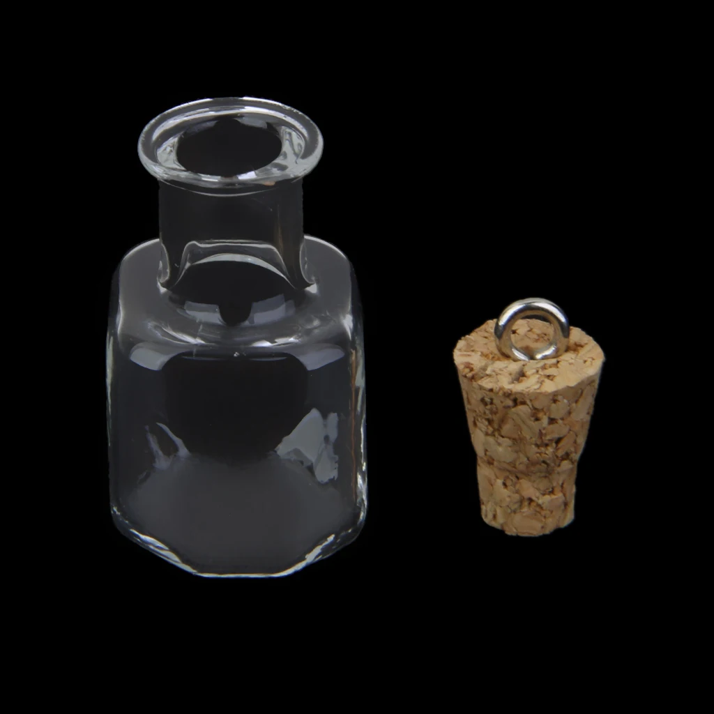 Glass Wishing Bottles with Cork 10 Pieces for DIY Pendant Necklace Jewelry Making Craft Clear Miniature Charm Vial view 6