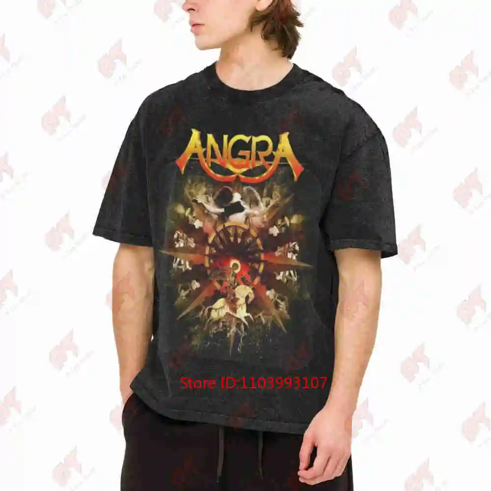 Angra Band Orange Red Music Vintage Washed Tee Pure Cotton T-Shirt