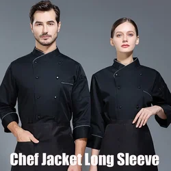 Veste de chef classique pour hommes et femmes, uniforme de serveuse de restaurant en noir et blanc