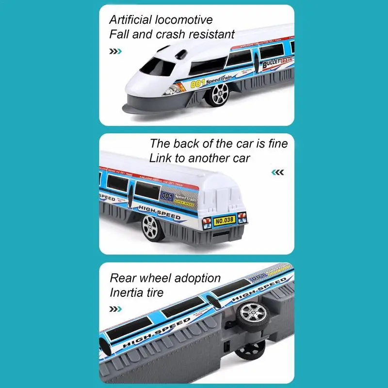 Tren de juguete de alta velocidad para niños, juego de tren de bala, modelo de motor de locomotora de alta velocidad, 2x, inercia, coche de juguete