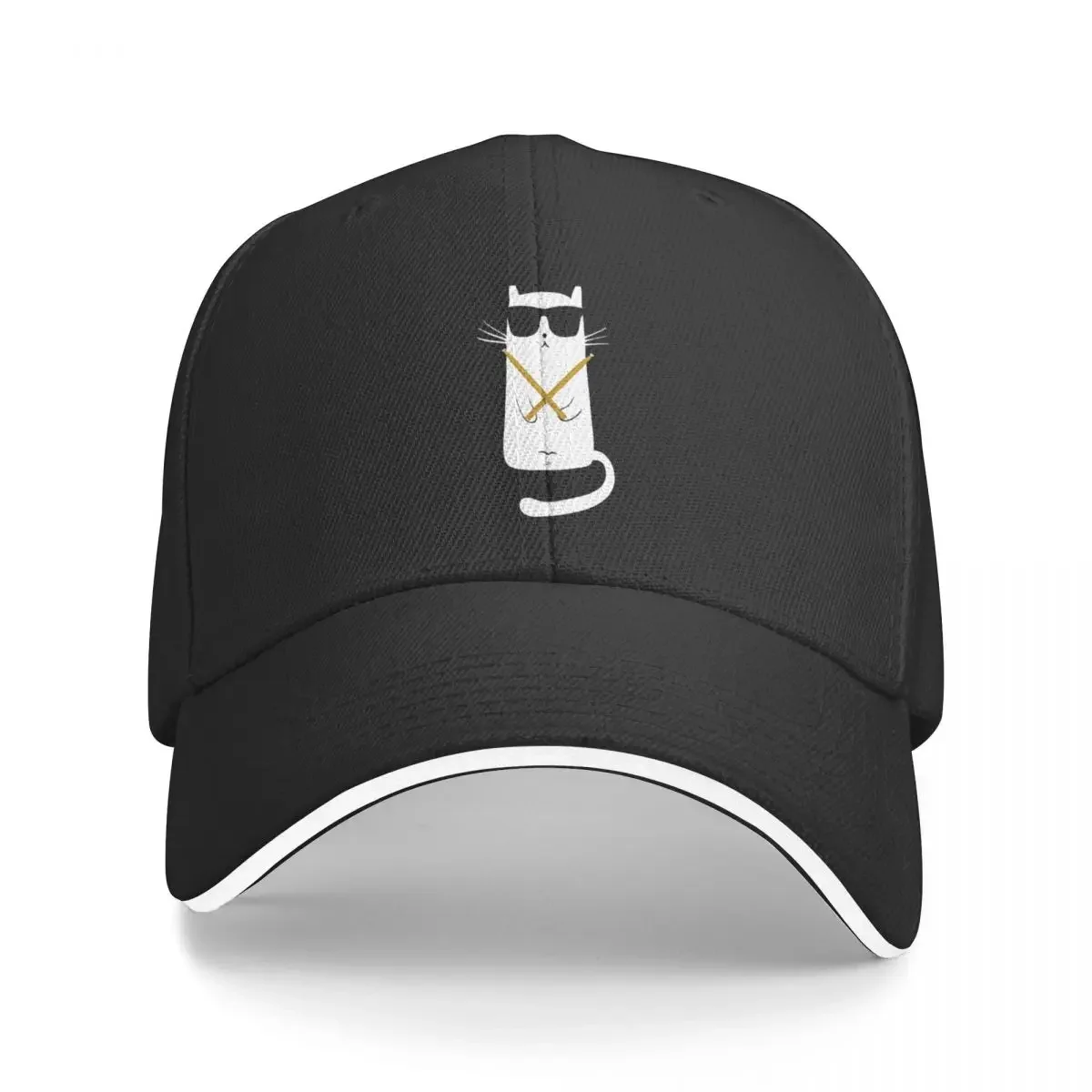 

Cat Wearing Sunglasses Playing Drums Drummers Baseball Cap hard hat beach hat custom Hat Elegant Women's Hats Men's