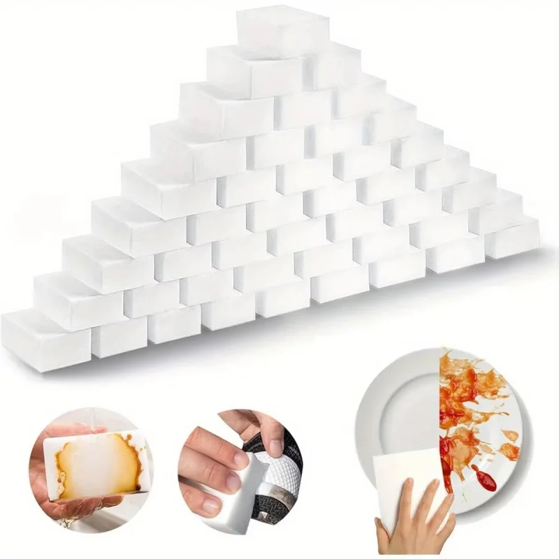 Image of 10-60 Stück 100x70x30mm Magischer Schmutzradierer Weißer Melamin-Schwamm Reinigungsschwamm für Küche Büro Bad Reiniger Reinigungswerkzeuge