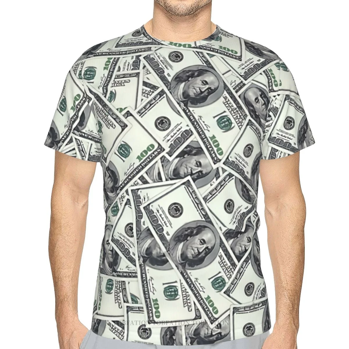 Giant Money Background 100 Dollar Bills 3D Print Polyester T-shirt Men Women Gym Short Sleeve TShirt Streetwear Oversized Tops