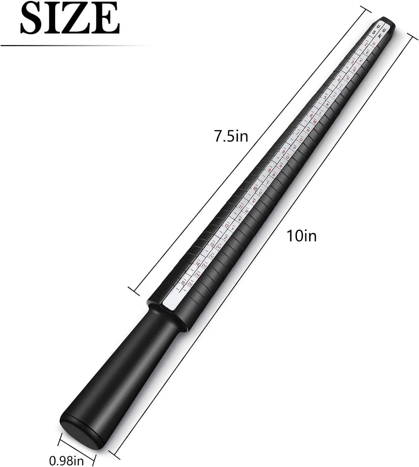 NIUPIKA UK US Plastic Finger Gauge And Mandrel Ring Sizer Finger Scales Plastic Ring Sizers Measure Tool Kit Jewellery Tools