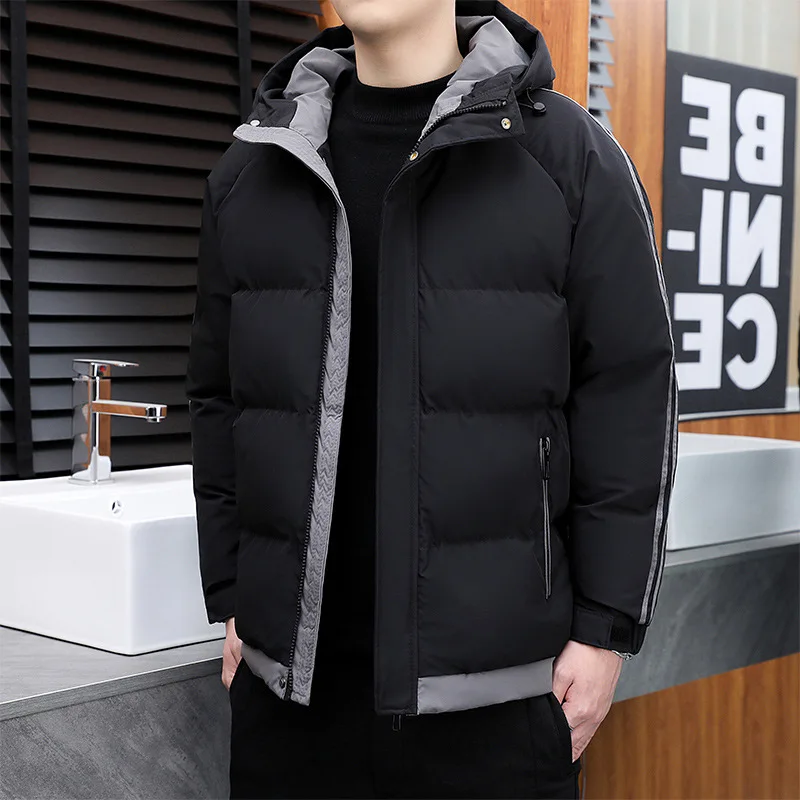 Inverno parkas algodão acolchoado 2022 novo casaco de moda com capuz grosso quente jaqueta para masculino adolescentes outerwear