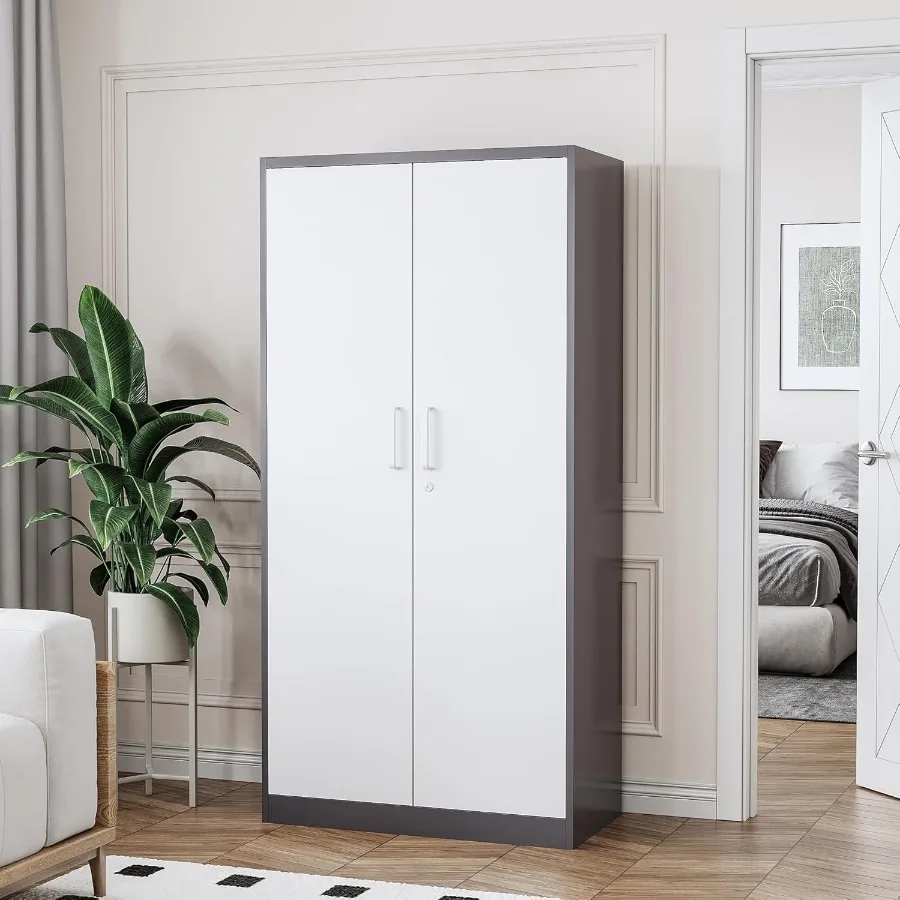 خزانة تخزين جراج معدنية مع قفل 71 خزانة ملفات فولاذية قابلة للقفل رف تخزين فولاذي مع 5 أرفف قابلة للتعديل لـ #5