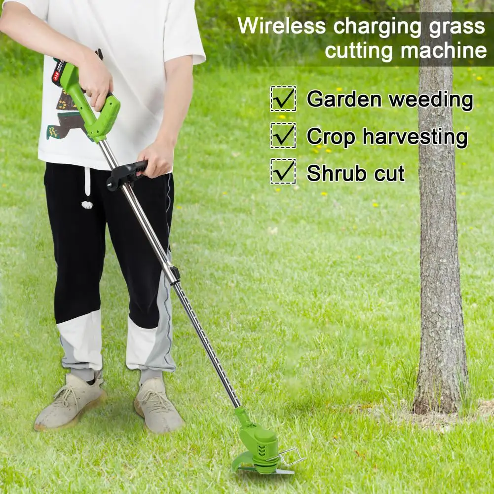 

Electric Lawn Mower Weed Eater Telescopic Rod Weed Eater Cutter Rechargeable Handheld Lawn Mower With 2 Batteries Power Tool