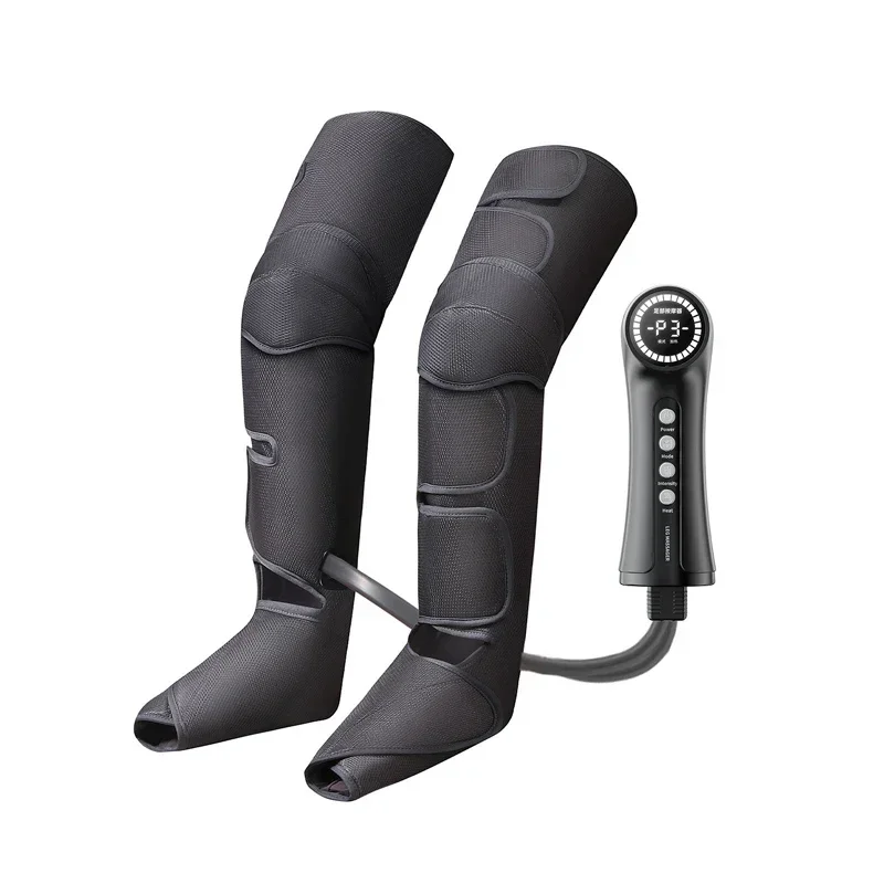 Handheld controller with heated air compression portable leg massager