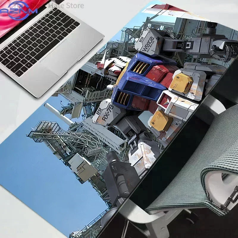 Anime RX Style Mecha Robot Factory Workshop Scene Mouse Pad Rubber Non Slip Gaming Desk Mat for Computer Laptop Office Use
