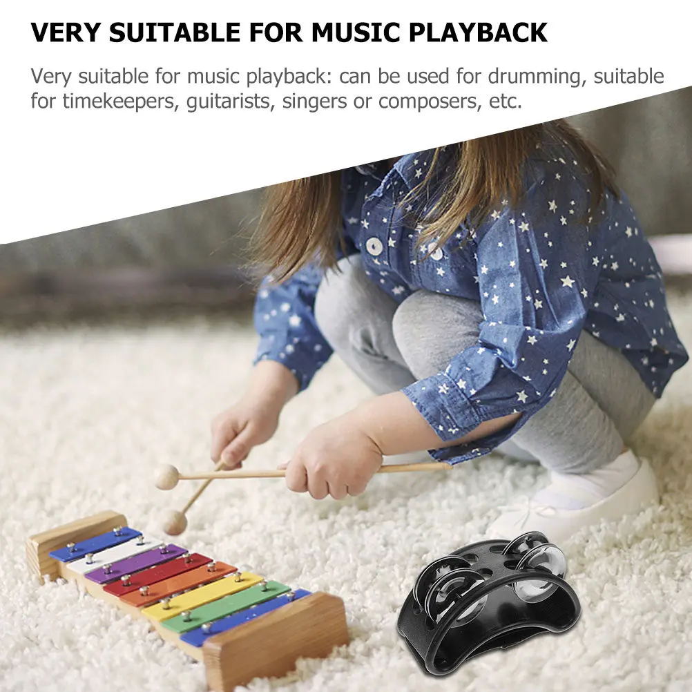 2Pcs Foot Tambourines Musical Percussion Bell Children Foot Rattle for Music Education Rhythm Development