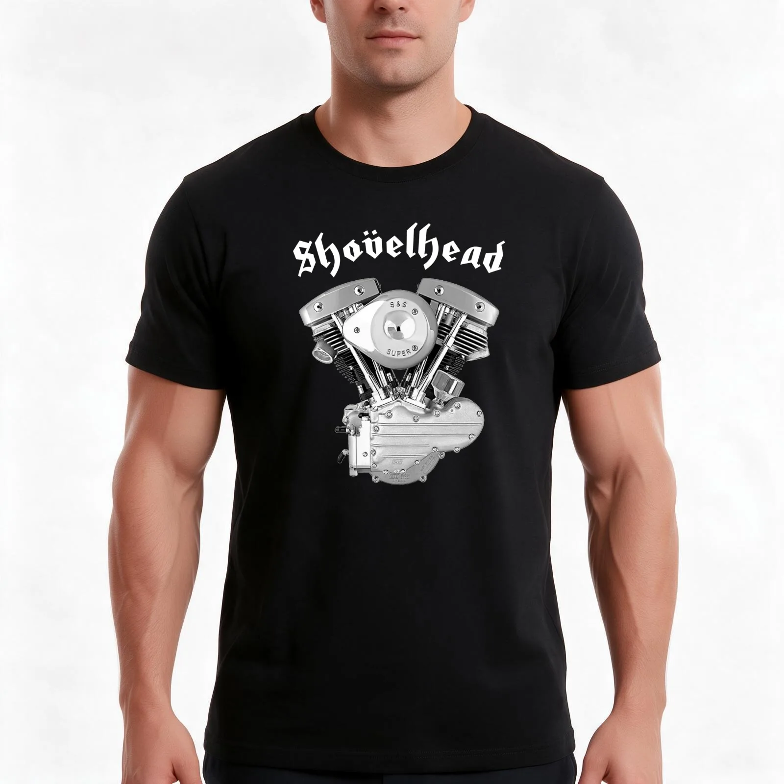 SHOVELHEAD 2 (GENERATOR) T-Shirt, Summer Casual Cotton Tee, Oversized Streetwear Tops, Vintage Graphic Print, Unisex Men Women