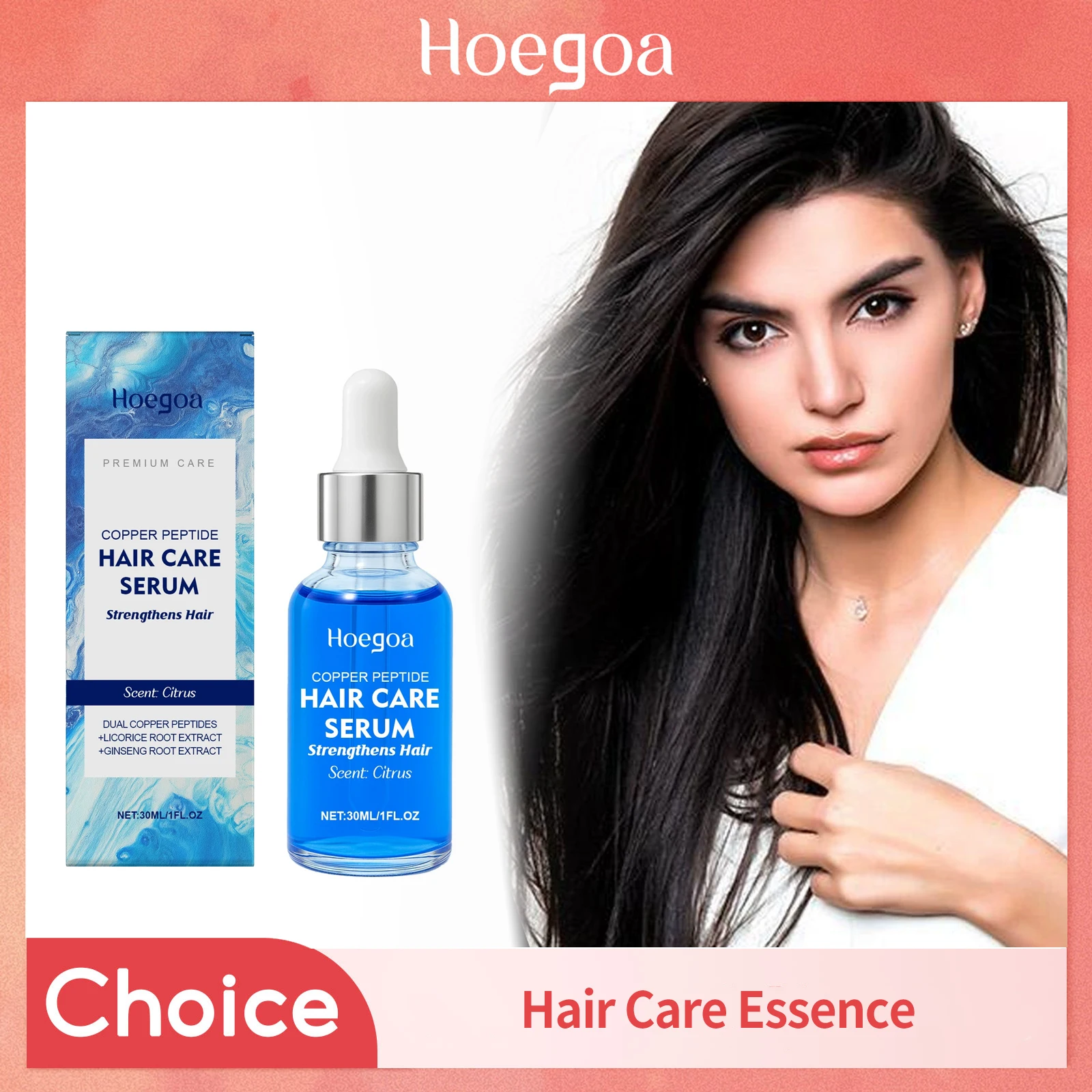 Copper Peptide Hair Growth Serum Promote Regrowth Repair Damage Scalp Massage Thicken Hair Nourish Smooth Anti Loss Hair Essence