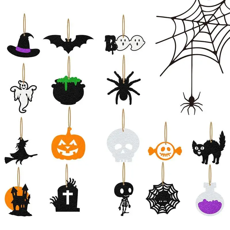 

16pcs Halloween Cardboard Ornament Skull Pumpkin Hanging Decoration For Happy Halloween Tree Party Home Decoration supply