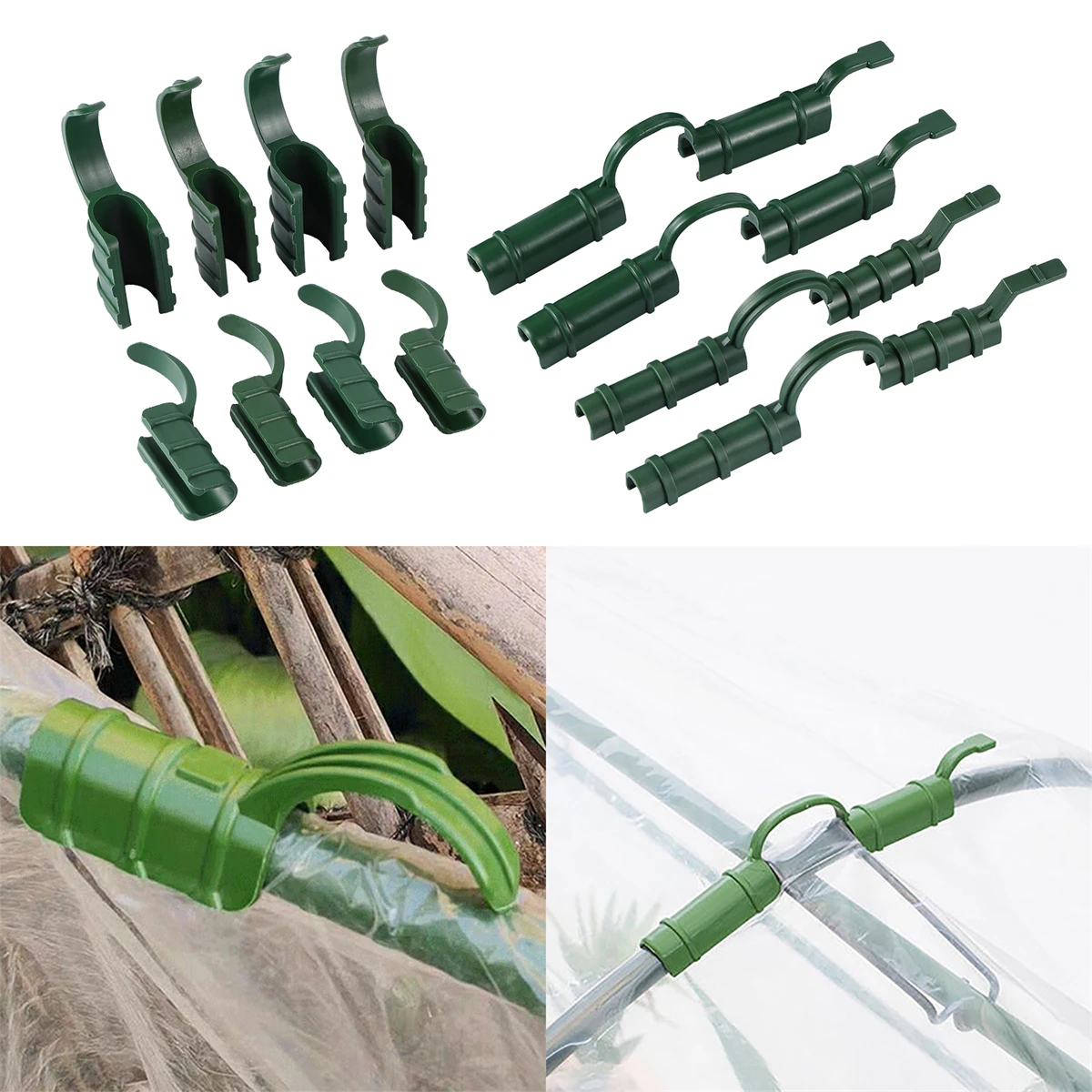 

8-20mm Fastener Greenhouse Film Clip Home Yard Support Tube Rod Clip Reusable Building Frame Shelter Sunshade Net Fastening Tool