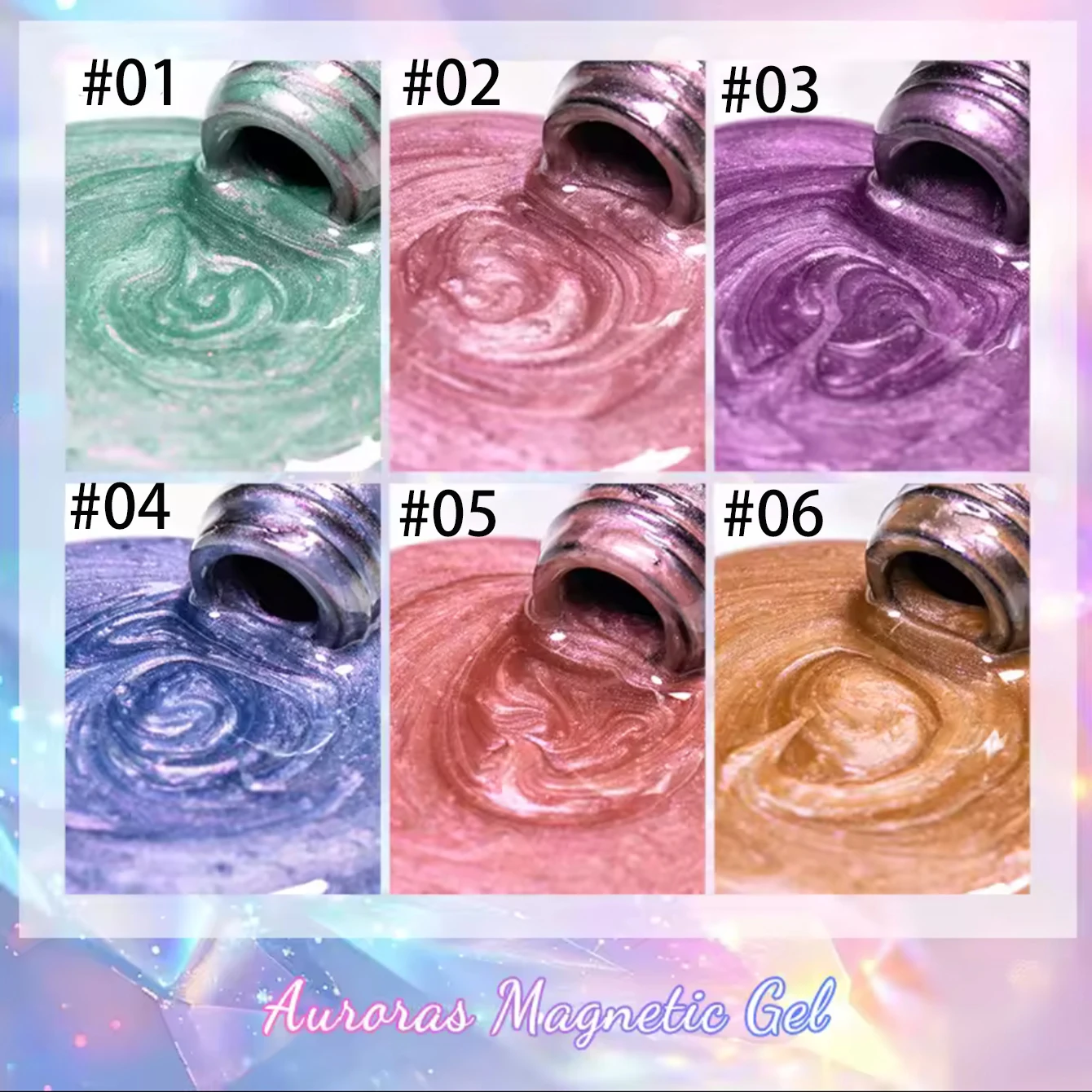 10ML 1PCS Hot Selling Mermaid Glass bead Whitening Popular 6 Color Magnet Aurora Pearl Cat Eye Gel Nail Polish Nail Supplies