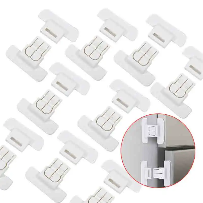 10pc Kids Security Protection Refrigerator Lock Home Furniture Cabinet Door Safety Locks Anti-Open Water Dispenser Locker Buckle