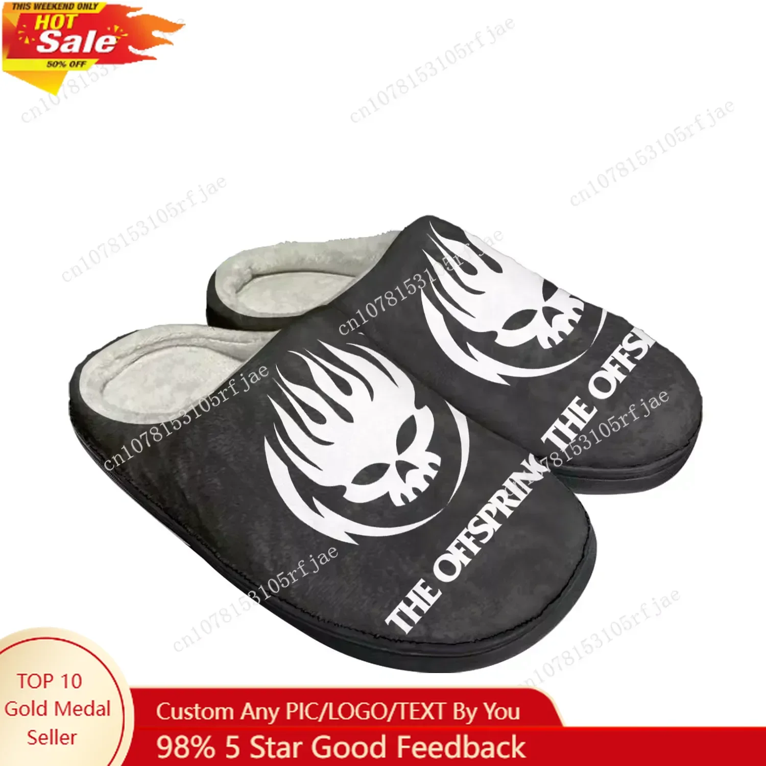 

The Offspring Rock Band Home Cotton Custom Slippers Mens Womens Sandals Plush Bedroom Casual Keep Warm Shoe Thermal Slipper