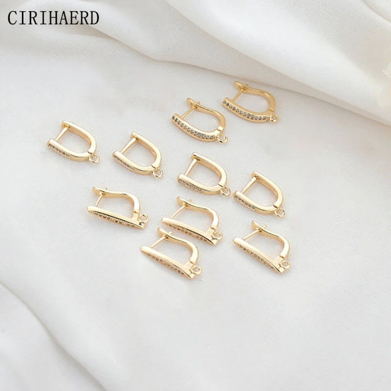 Ganchos para Pendientes chapados en oro Real de 14k, accesorios de joyería hechos a mano, suministros para hacer pendientes, hallazgos de componentes, venta al por mayor, 4 tipos