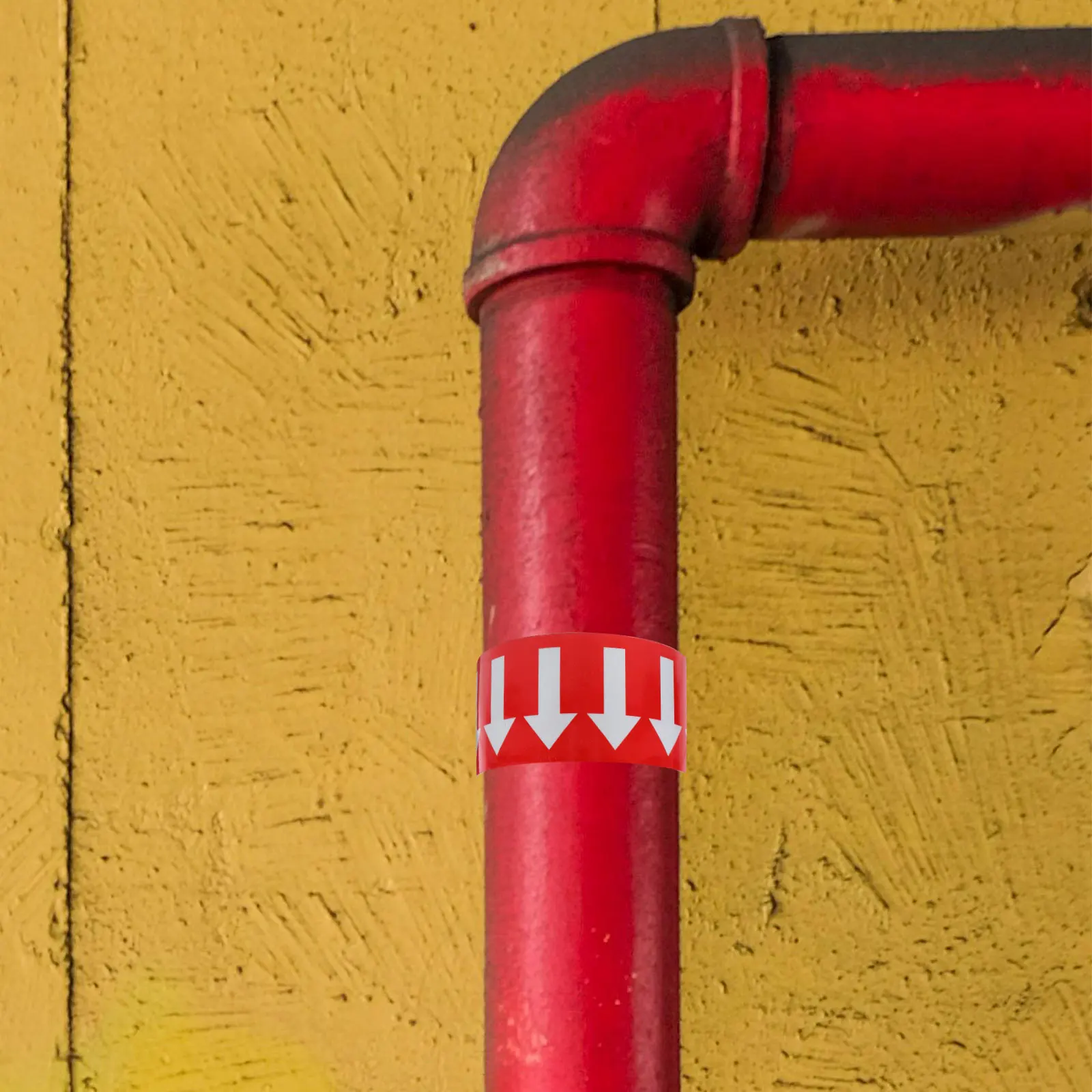 Pipeline Label Sticker Arrow Adhesive Tape Signs Polystyrene Indication Indicator Safety Reminder Red White Non