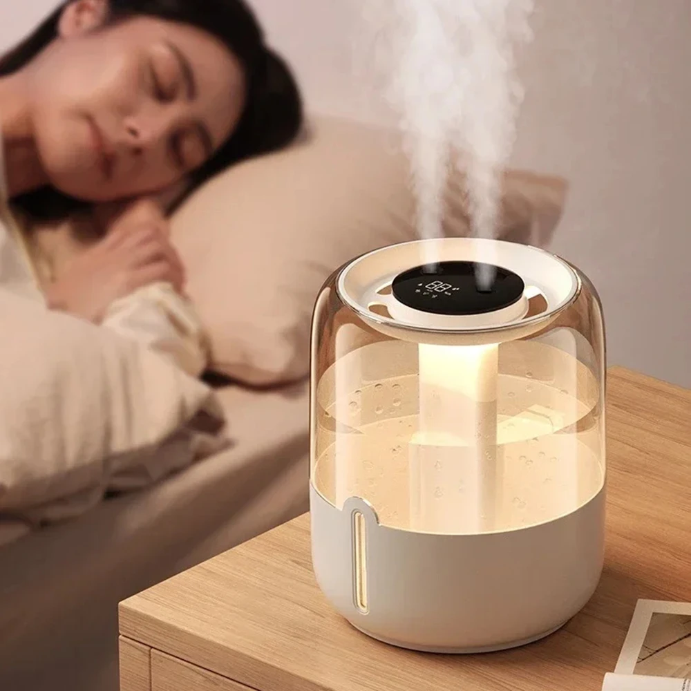 Home Humidifier 6.8L Large Capacity Humidifier USB Dual Spray Home Office Bedroom Desktop with Night Light Digital Display