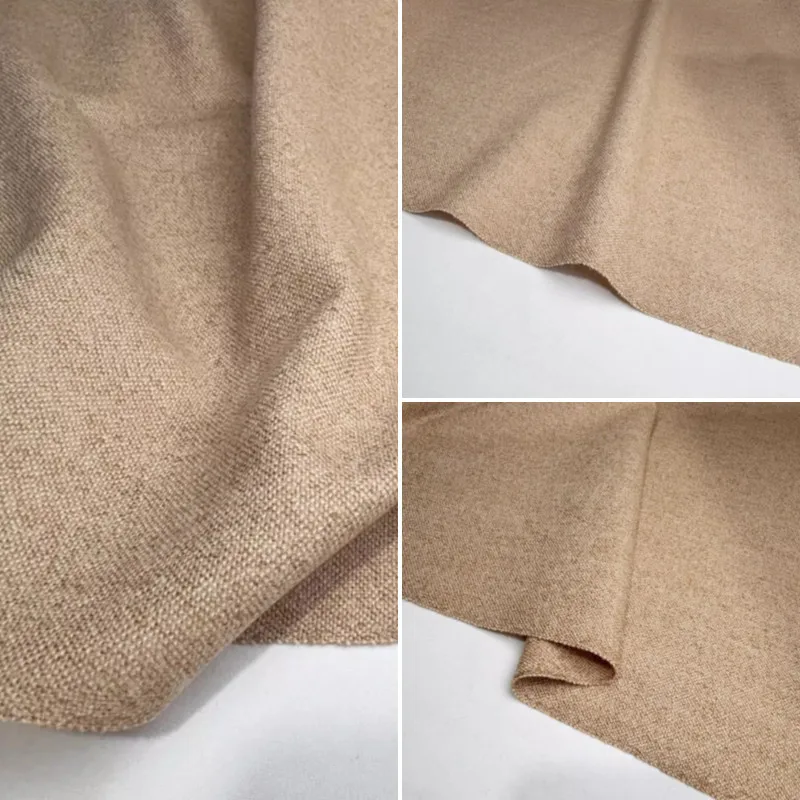 

L100cm X W145cm Твидовая ткань для дома, ручная работа, пшеница, бежевый, елочка, жаккард, 100% шерсть, женский винтажный осенне-зимний модный текстиль