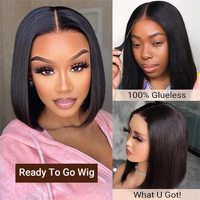 AliPearl Ready Go Short Bob Wig 5x5 Transparent Glueless Lace Bob Closure Wig Brazilian Human Hair Pre-Cut Pre Plucked