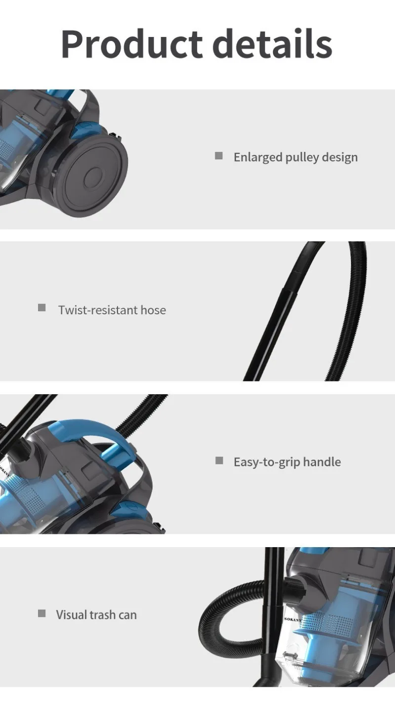 Vacuum cleaner 5m line length multifunctional household wired carpet high power dust removal vacuum cleaner