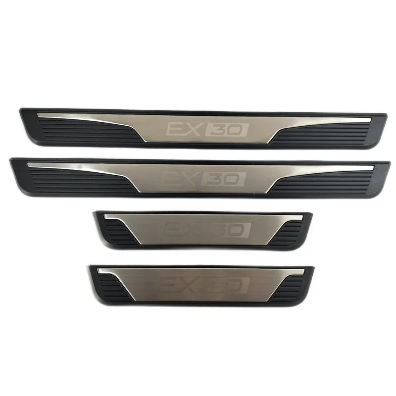 4Pcs/lot ABS Stainless Steel Auto Door Sill Pedal Scuff Plate Cover For VOLVO EX30 EV 2023 2024 Car Accessories