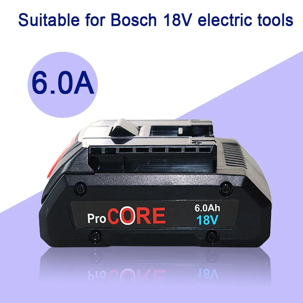 For Bosch GSR18 Li,BAT609,BAT618,BAT609G,BAT618G,17618,37618,DGSH181 Replacement Power Tool Battery 18V 6.0Ah