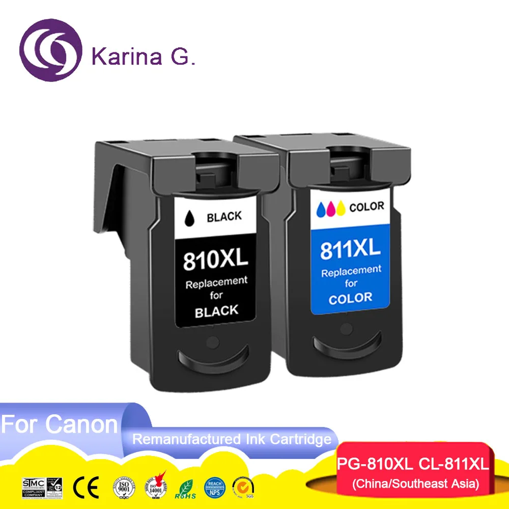 810XL 811XL PG810 CL811 PG 810 CL 811 XL PG-810 CL-811 Color Remanufacture Ink Cartridge for Canon Pixma MP245/258/268 Printer