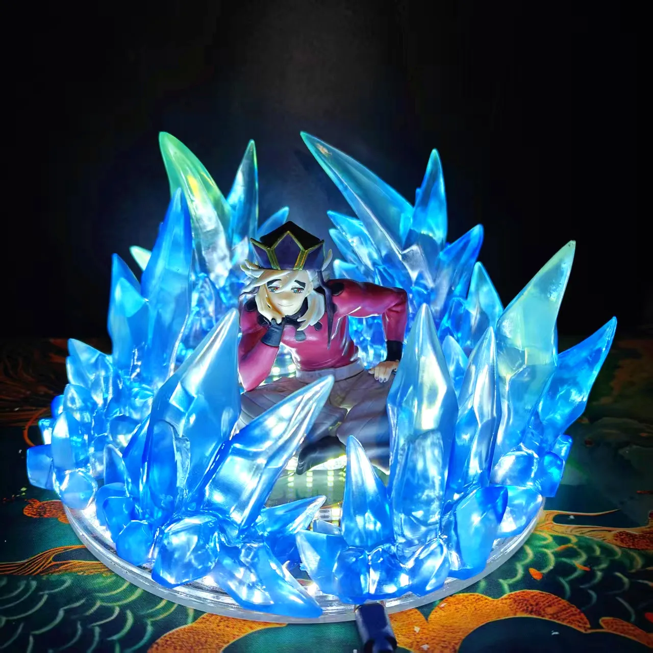 

Demon Slayer Anime Doma Frozen Techniques DIY Led Effect Action Figure Kimetsu no Yaiba Domua Infinity Castle Figurine Toy Model