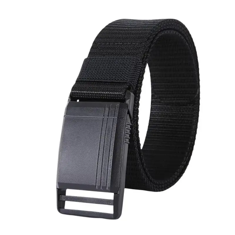 Gürtel mit Schnellverschluss, Outdoor-Gürtel, weiches, echtes Nylon, Sportzubehör, für Männer und Frauen, schwarzer Gürtel – Detail 6