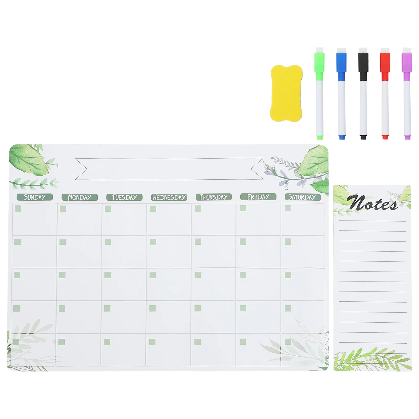 

1Set Fridge Magnetic Whiteboard Strong Adhesion Non-Scratch Surface Monthly Calendar Dry Erase Board for Family Schedules to-Do