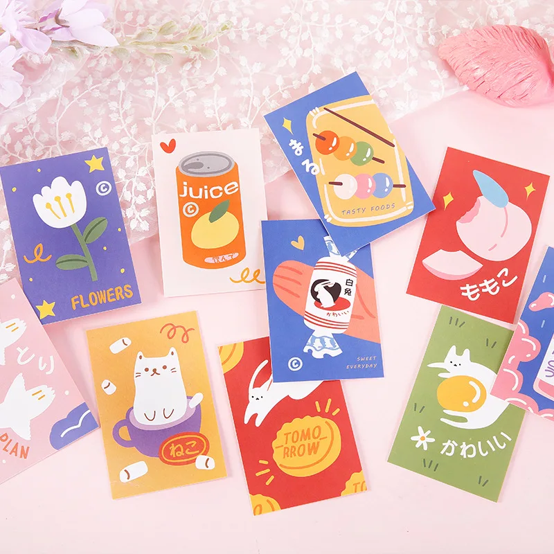 27 Pcs/Set Leisurely Garden Series Lomo Card Hand Painted Cartoon Doll and Cat Mini Postcard Photo Card Gift Stationery