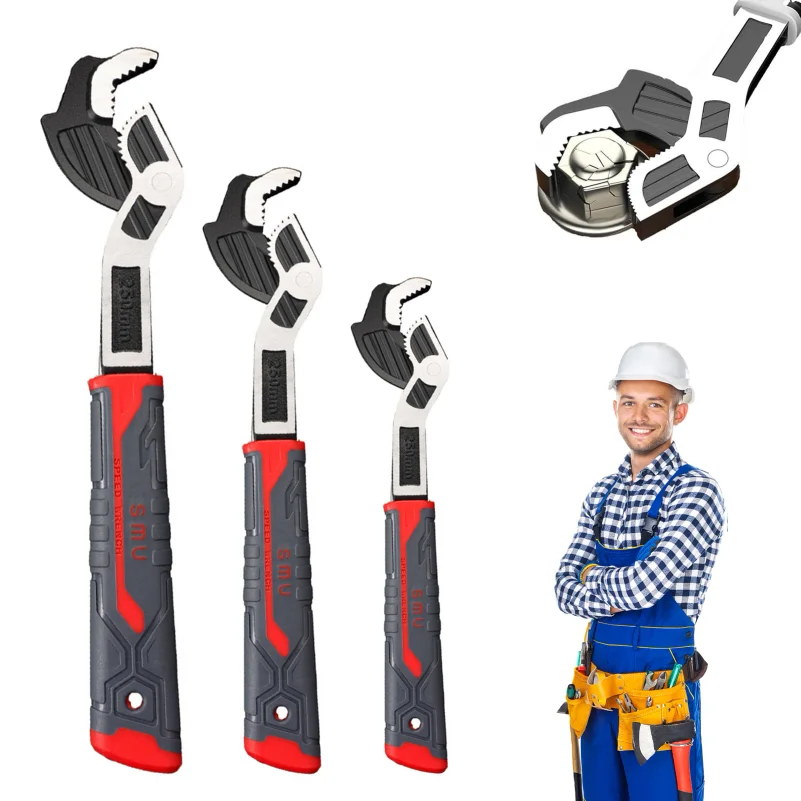 Universal Plumber Wrench Power Grip,Self Locking Wrenchs,Suitable for Various Repair Jobs Tools 6/8/10/12 Inch