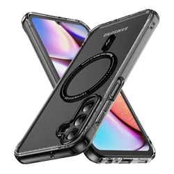 Anti-Scratch Armor Shockproof Case For Samsung Galaxy A15 A55 5G Magnetic Wireless Charging TPU Frame Hard Plastic Back Cover