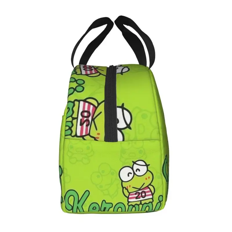 Custom Keroppi Insulated Lunch Bags for Women Portable Thermal Cooler Food Lunch Box School