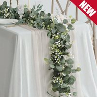 2pcs/1pc Artificial Eucalyptus Garland Faux Greenery Eucalyptus Leaves Vines For Wedding Backdrop Arch Home Party Decor