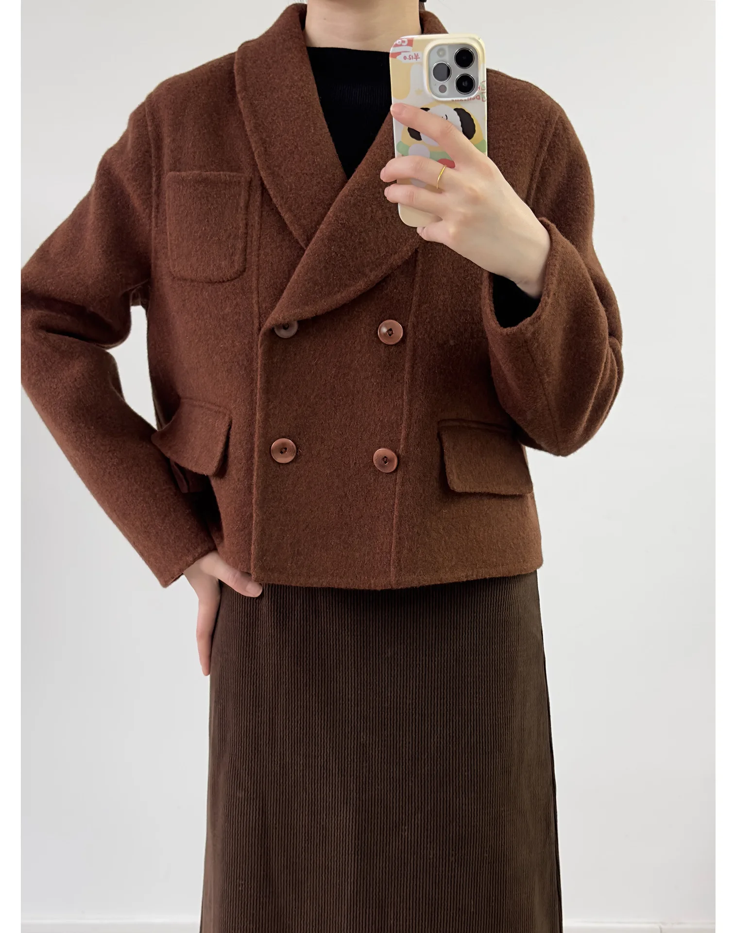 2024 MAX New Australian High Branch Wool Wool Hunting Short Coat Small Cashmere Coat for Women