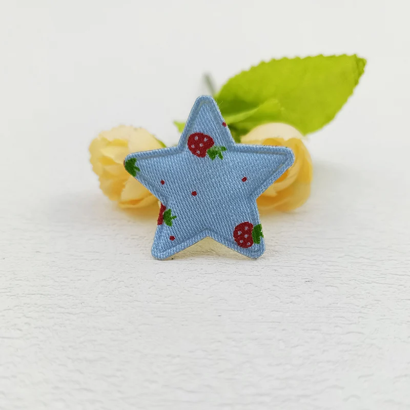 60 Stück, 3,3 cm, niedliche Erdbeer- und Stern-Applikationen zum Aufnähen, für Kinder-Haarreifen, Haarspangen, Accessoires, Hüte und zur Dekoration. – Detail 7