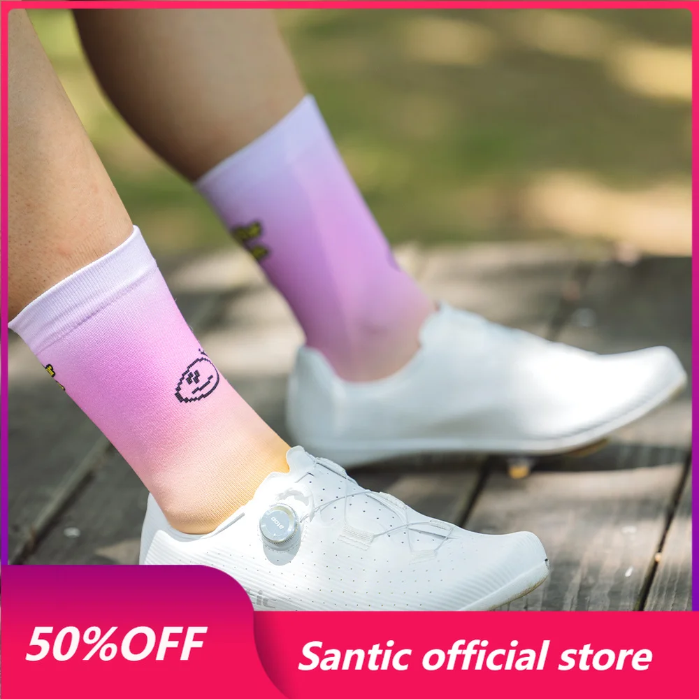 Santic Unisex Cycling Socks Comfortable Anti-slip Breathable Mesh Sports Outdoor Fitness Running Socks
